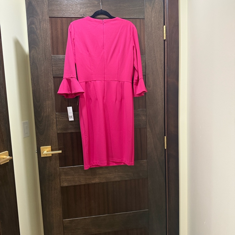 Donna Morgan Fuchsia Long Sleeve Dress - Picture 4 of 9